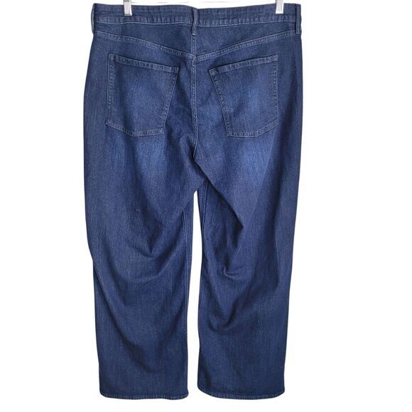Old Navy High Rise Wow Wide Leg Jeans Women's Size 18 Dark Wash Blue Denim Baggy - Picture 2 of 10